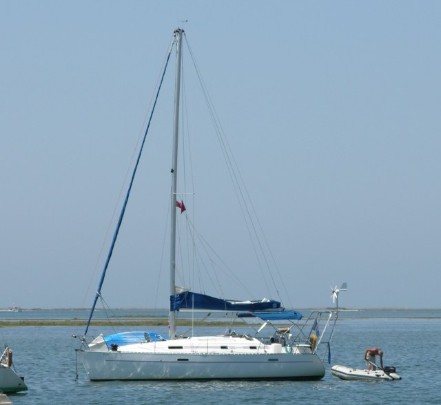 Ti Amo anchored at Olhau, Portugal..
