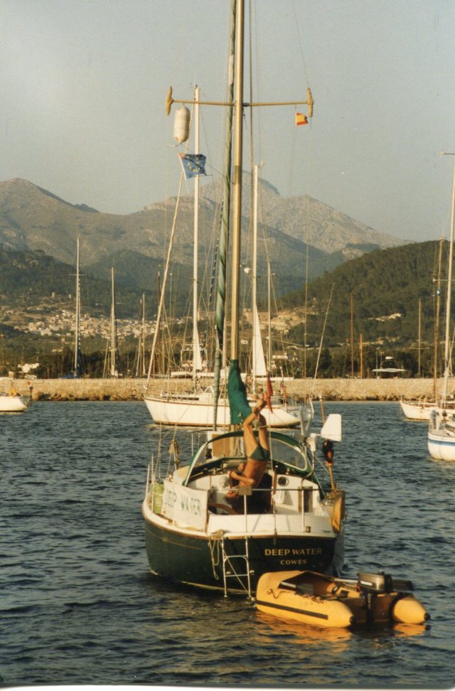 Deep Water at anchor in Andratx, Mallorca